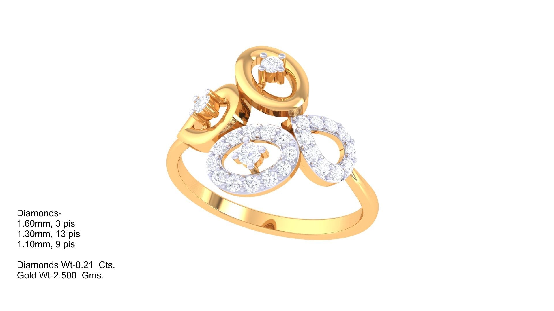 Celestial Trio Oval Sparkle Ring