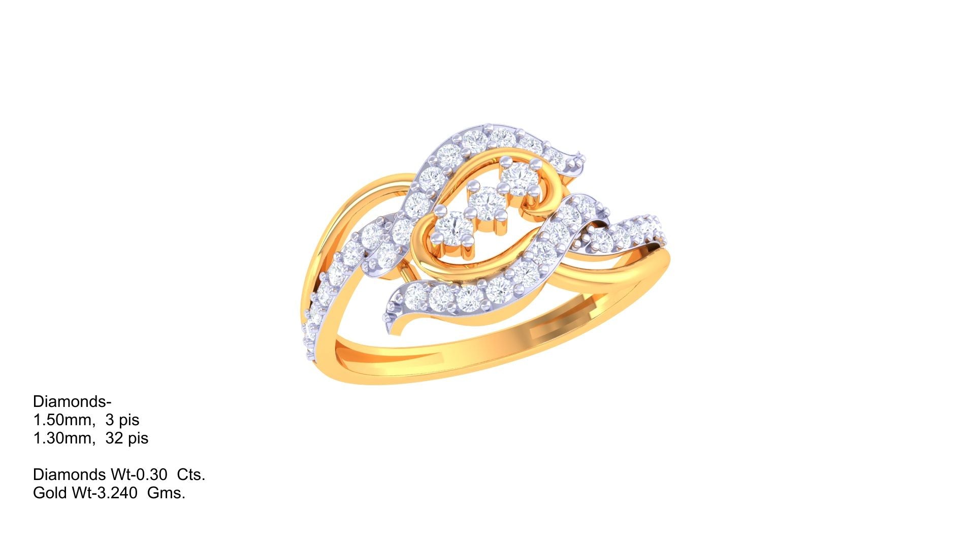 Radiant Swirl Statement Diamond Ring
