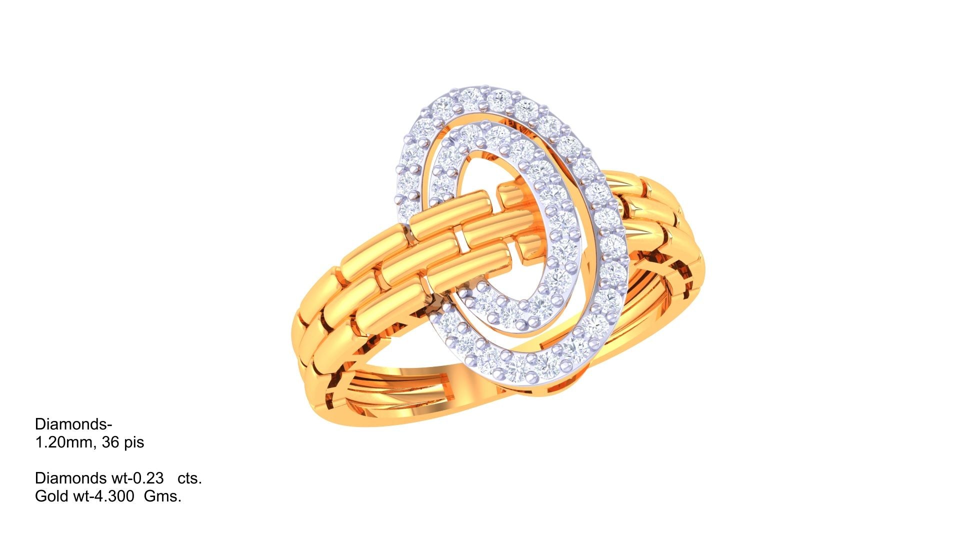 Twined Radiance Double Circle Ring