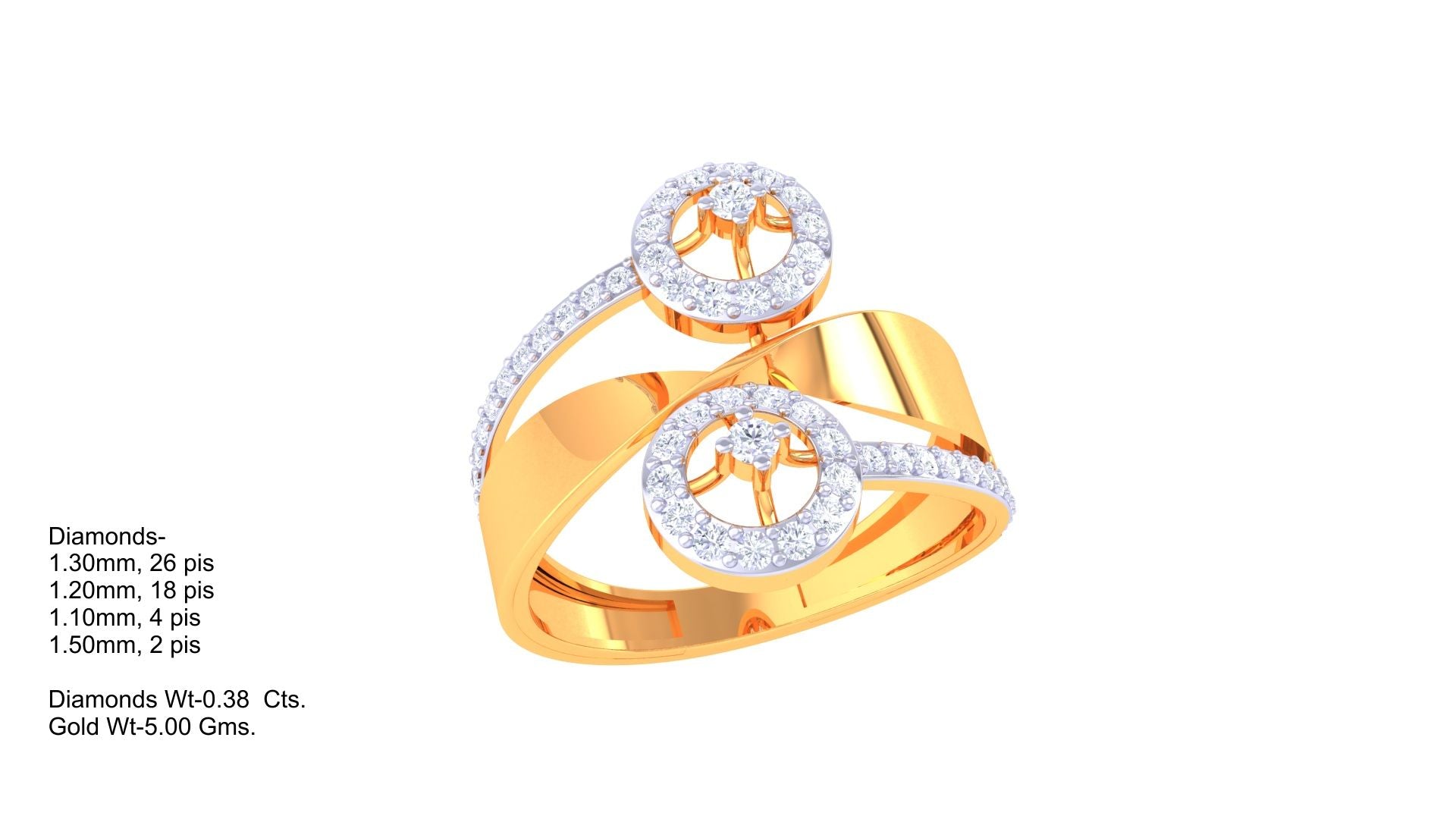 Elegant Twin Loop Statement Ring