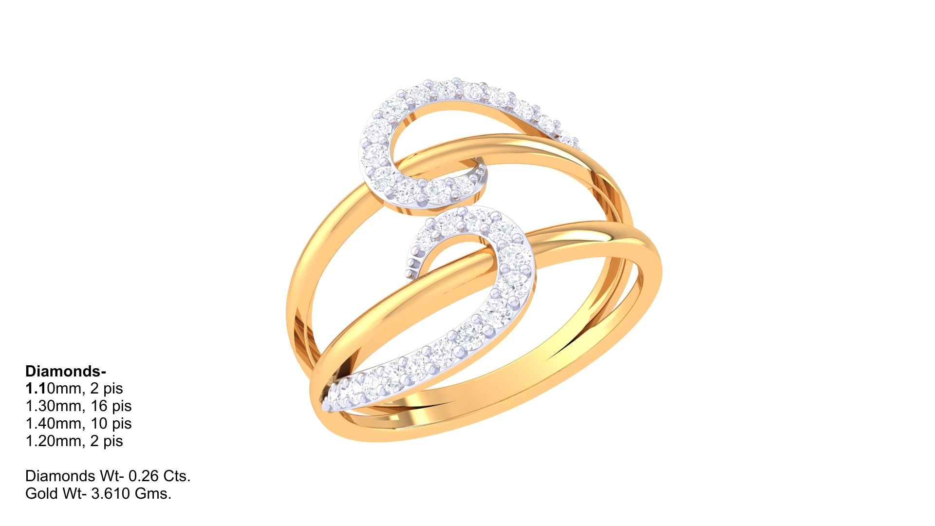 Opaline Drift Dual Curve Ring