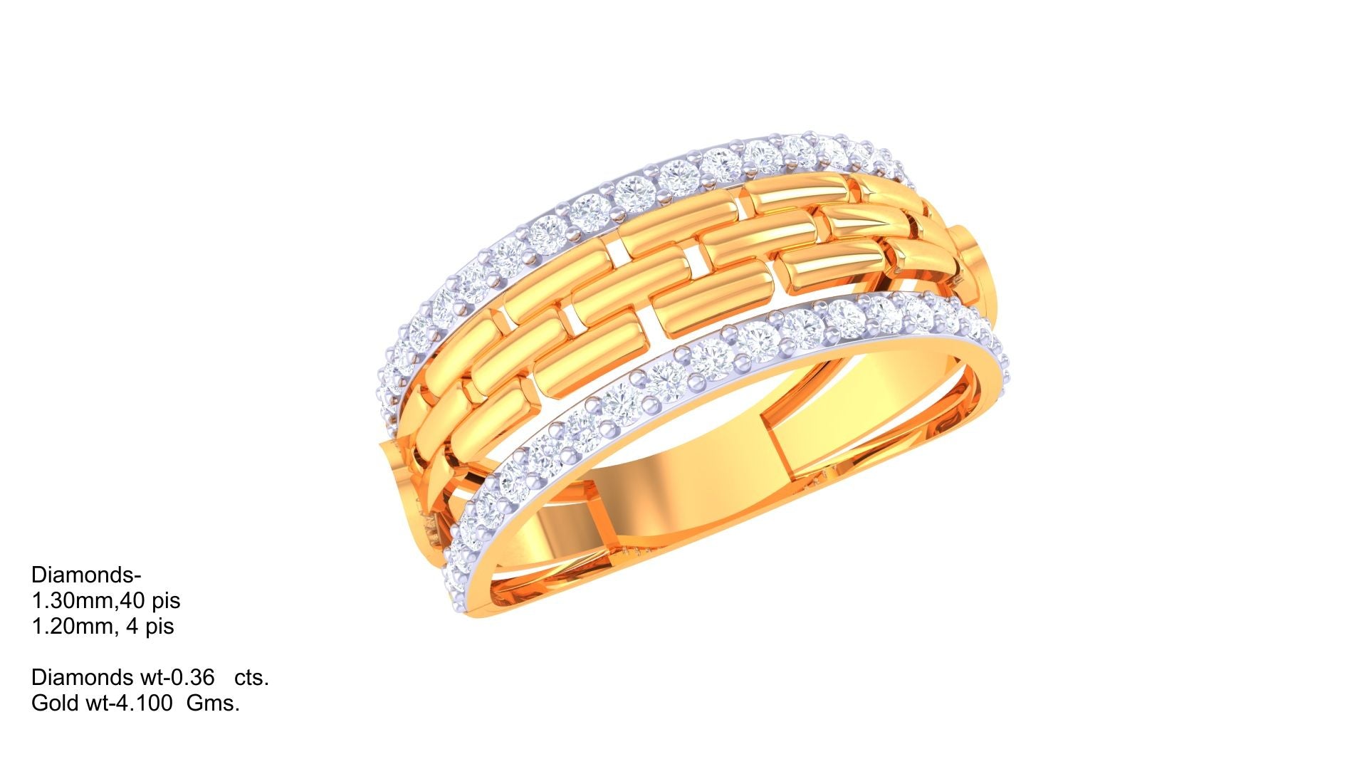 Textured Luxe Dual Tone Band Ring