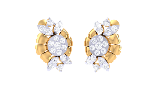 Symmetrical Petal Radiance Stud Earrings