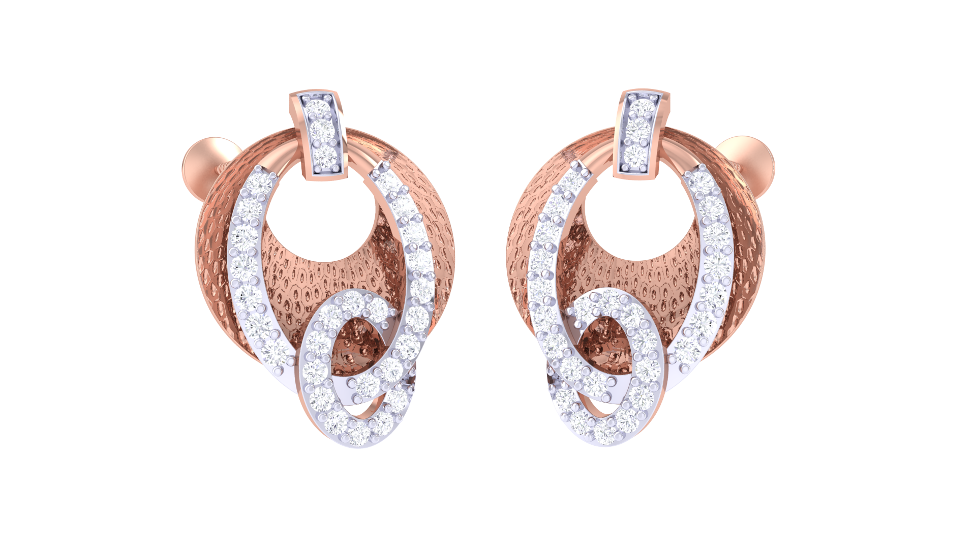 Elegant Spiral Glamour Stud Earrings