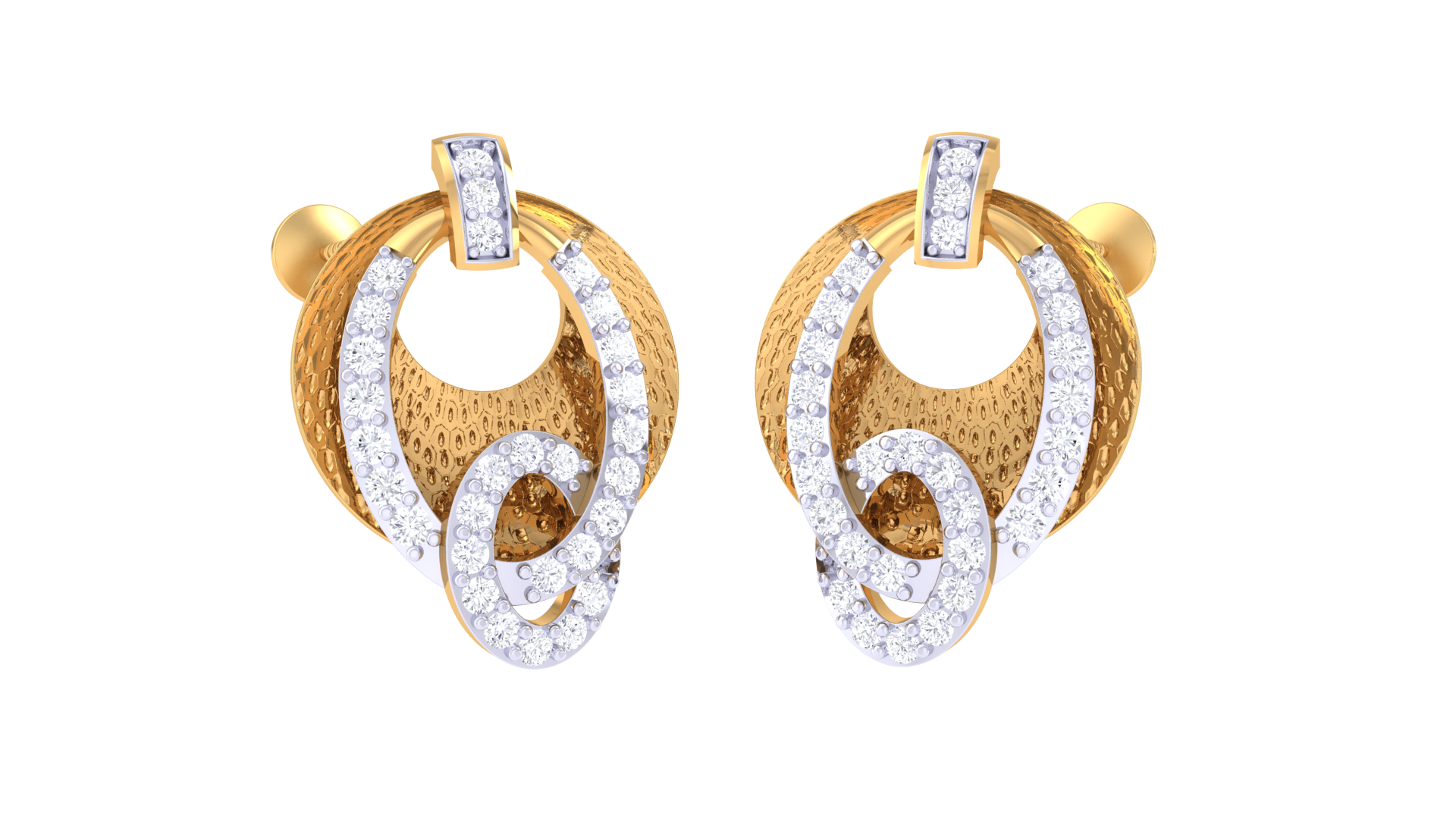 Elegant Spiral Glamour Stud Earrings