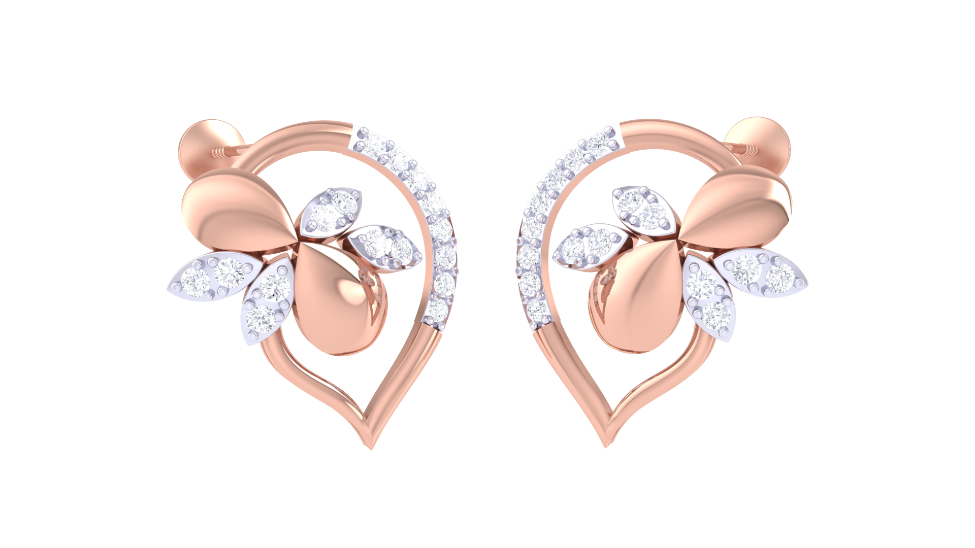 Heart Blossom Stud Earrings