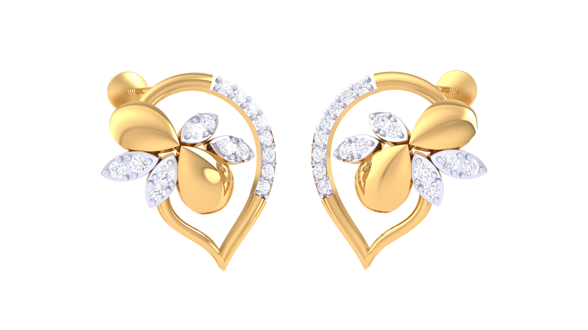 Heart Blossom Stud Earrings