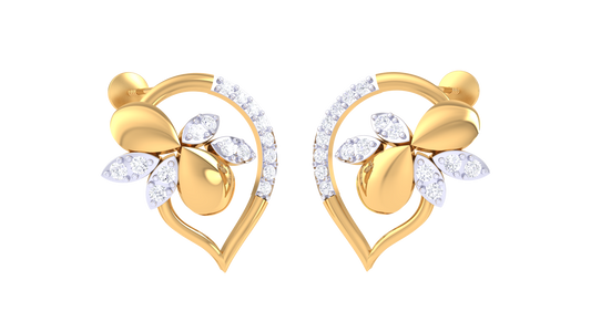 Heart Blossom Stud Earrings