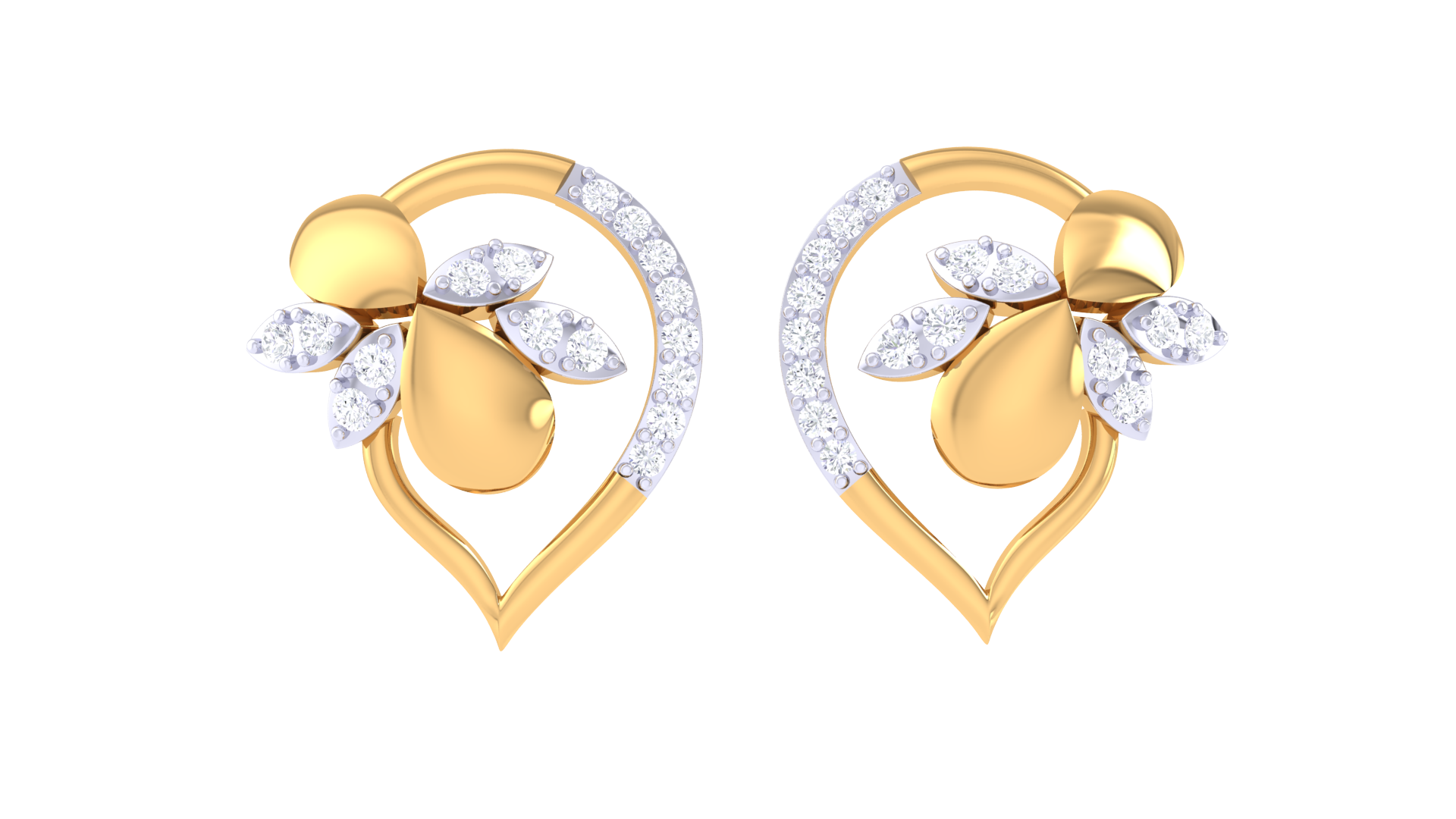 Heart Blossom Stud Earrings