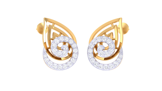 Swirling Leaf Diamond Shine Earrings