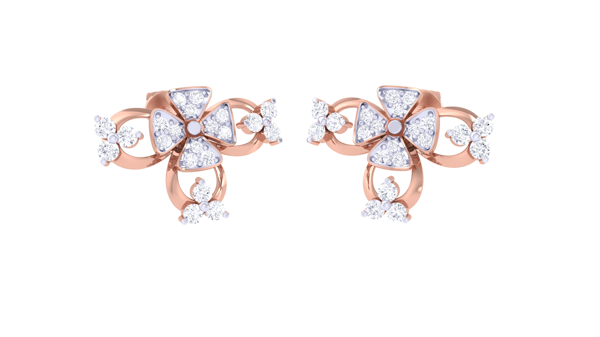 Radiant Trio Flower Accent Earrings
