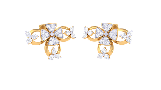Radiant Trio Flower Accent Earrings