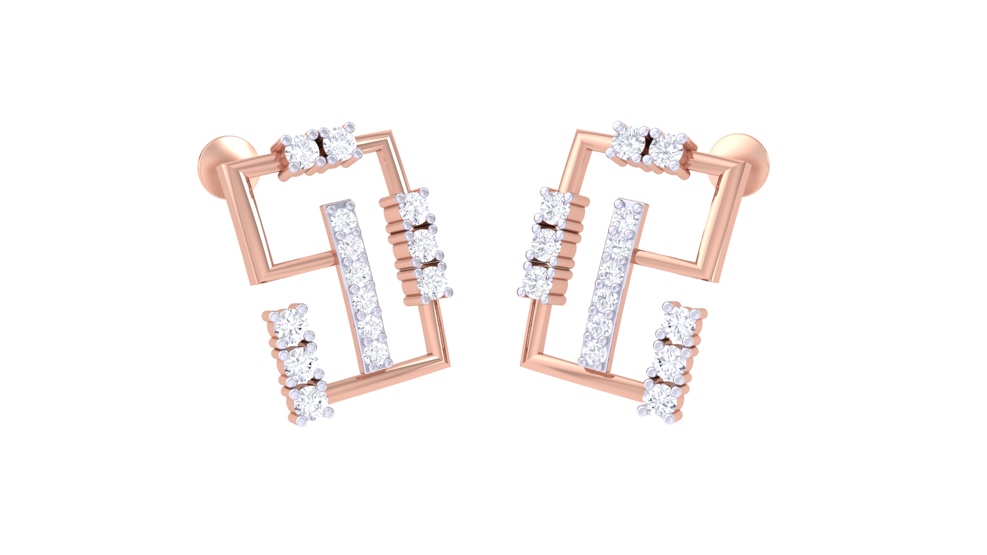 Linear Square Luxe Design Earrings