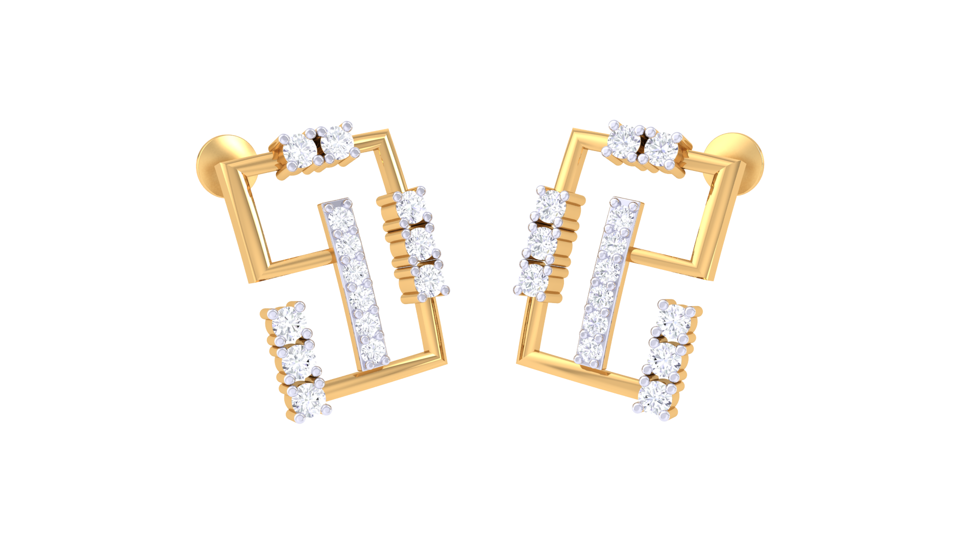 Linear Square Luxe Design Earrings