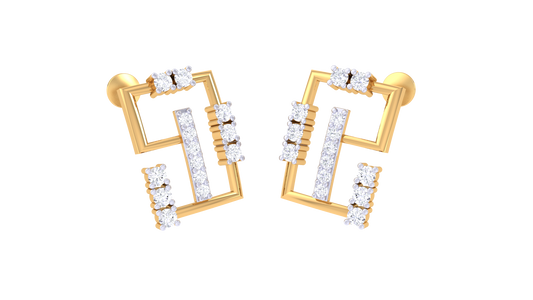 Linear Square Luxe Design Earrings