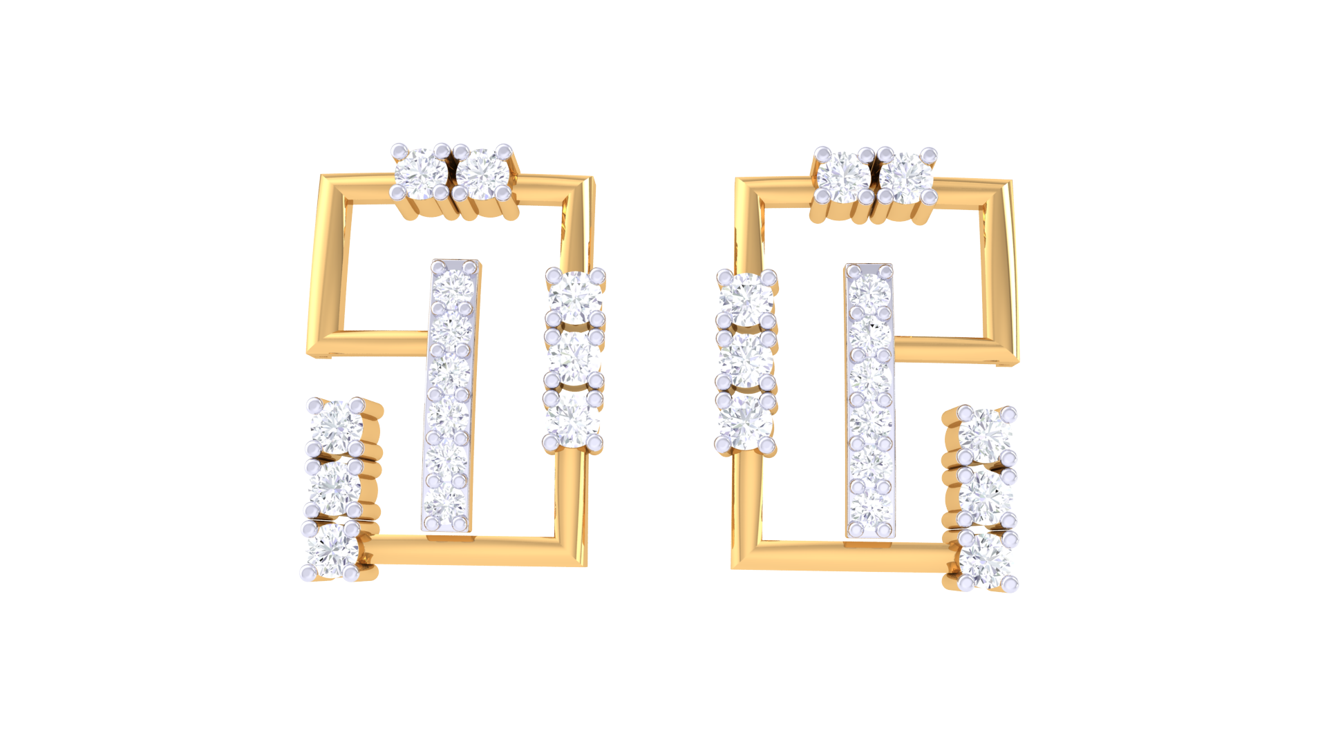 Linear Square Luxe Design Earrings