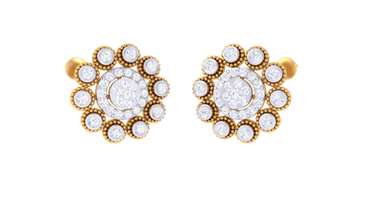 Central Sparkle Petal Cluster Earrings