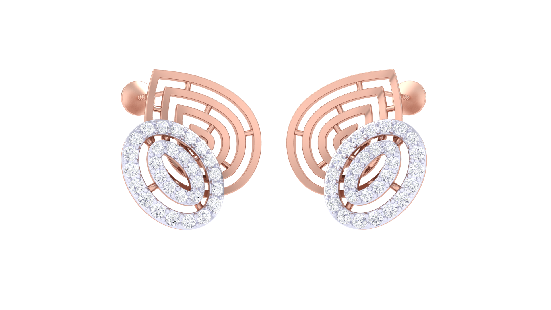 Curved Abstract Statement Stud Earrings