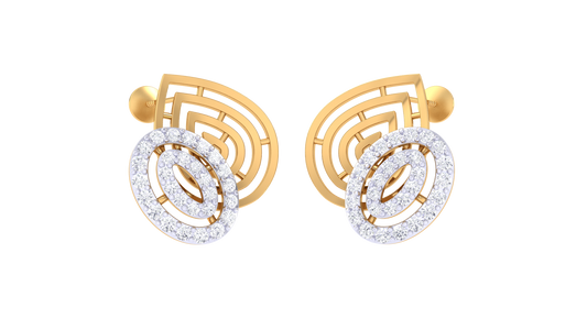 Curved Abstract Statement Stud Earrings