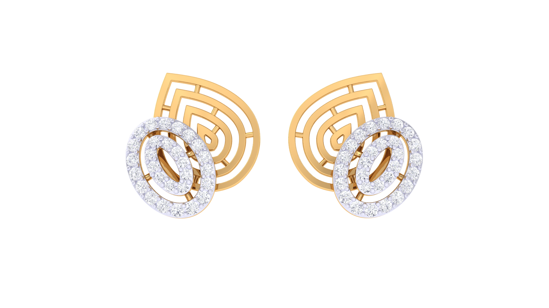 Curved Abstract Statement Stud Earrings