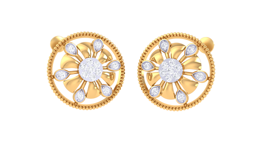 Beaded Halo Radiant Petal Earrings