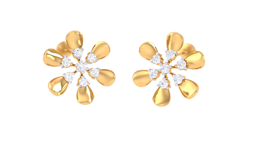 Elegant Blooming Diamond Center Earrings