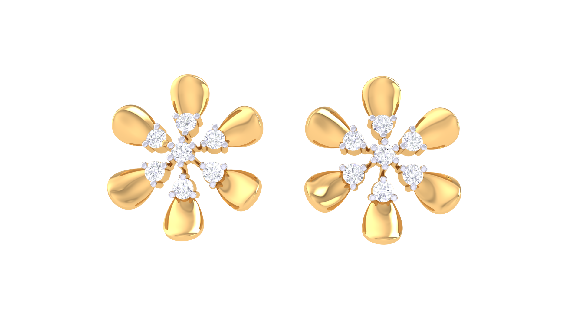 Elegant Blooming Diamond Center Earrings