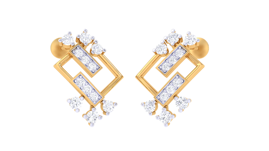 Rectangular Petal Sparkle Drop Earrings