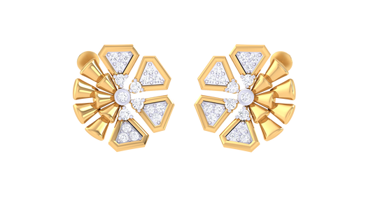 Elegant Hexa Blossom Gem Earrings