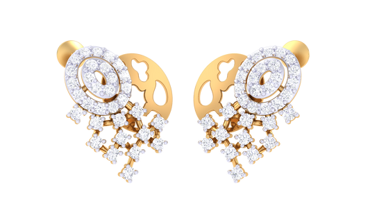 Chandelier Circle Cascade Leaf Earrings