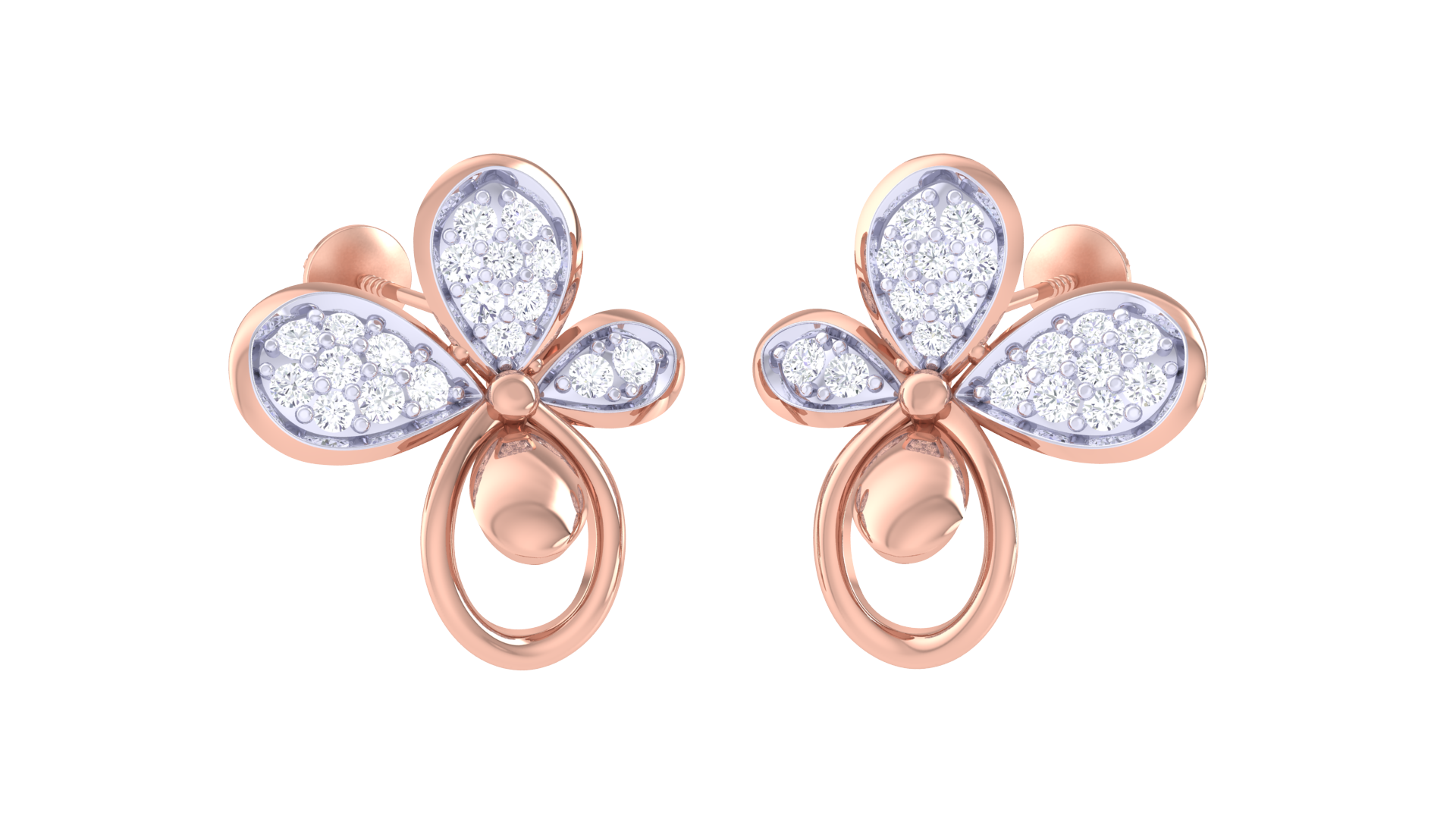 Triple Shine Leaf Dangle Earrings