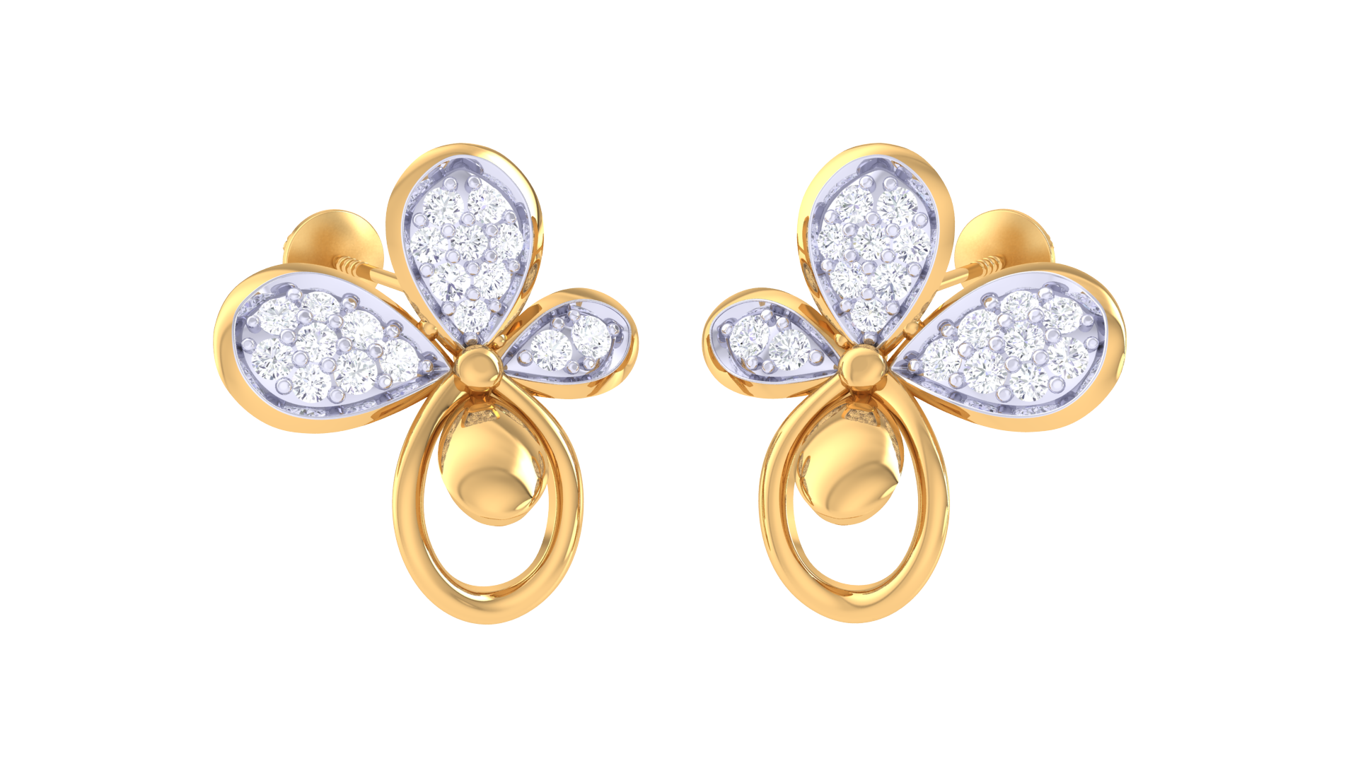 Triple Shine Leaf Dangle Earrings