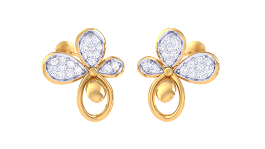 Triple Shine Leaf Dangle Earrings