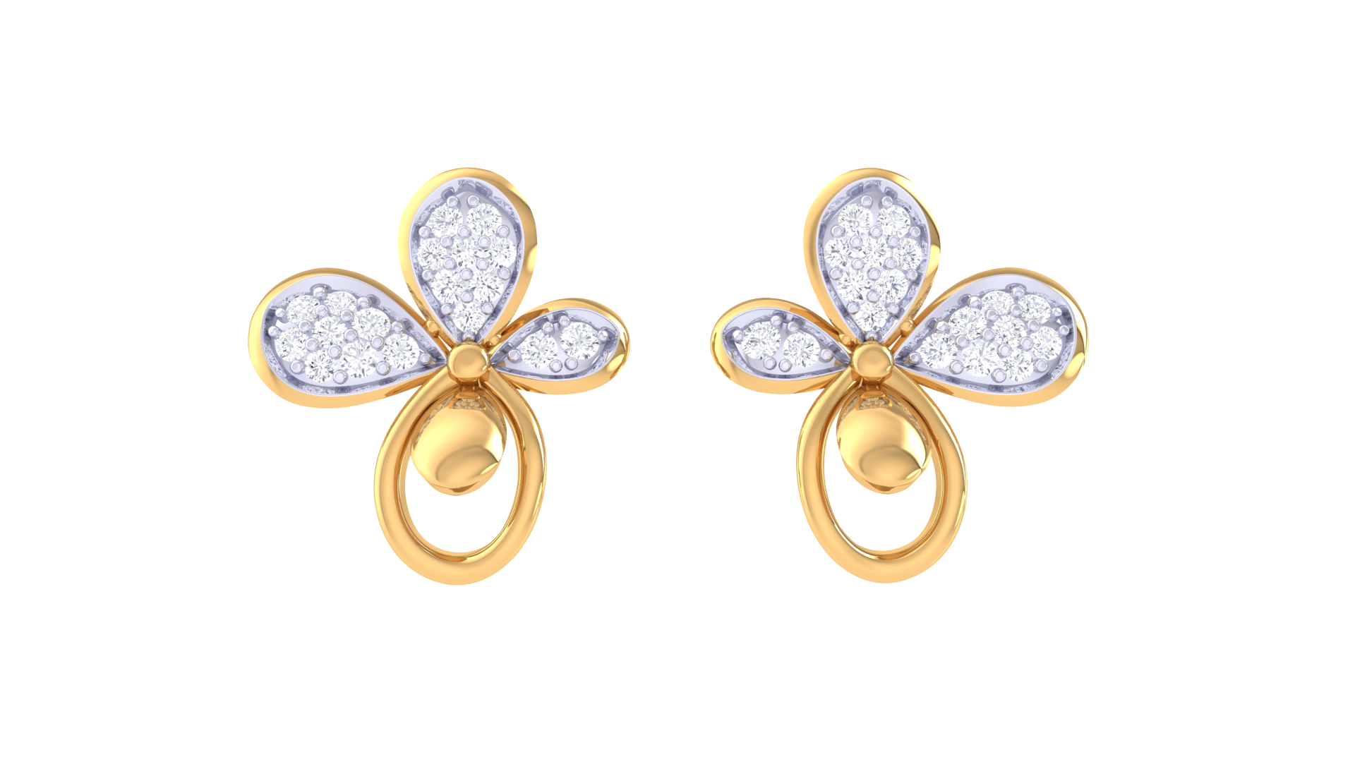 Triple Shine Leaf Dangle Earrings