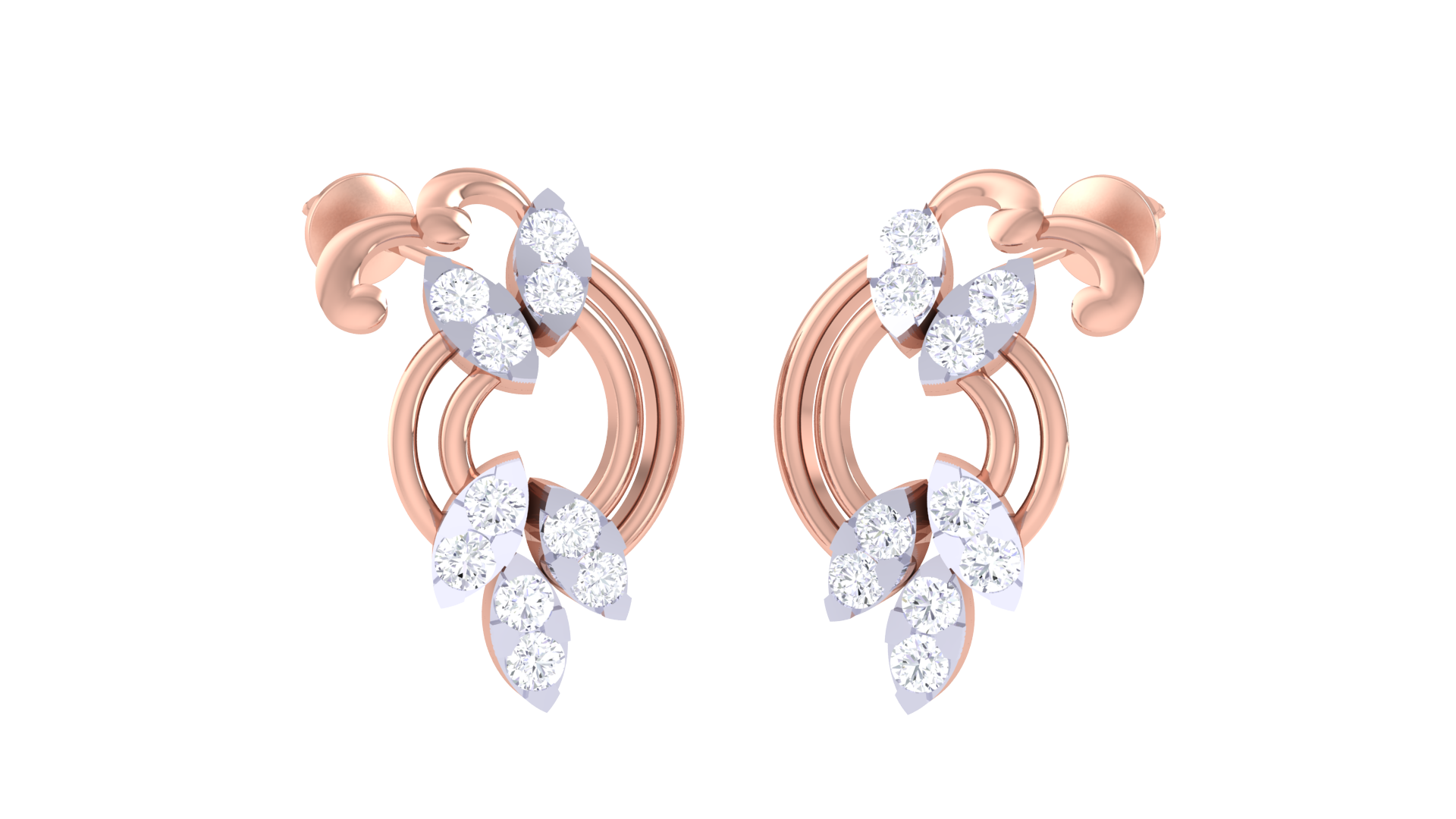 Marquise Vine Flow Accent Earrings