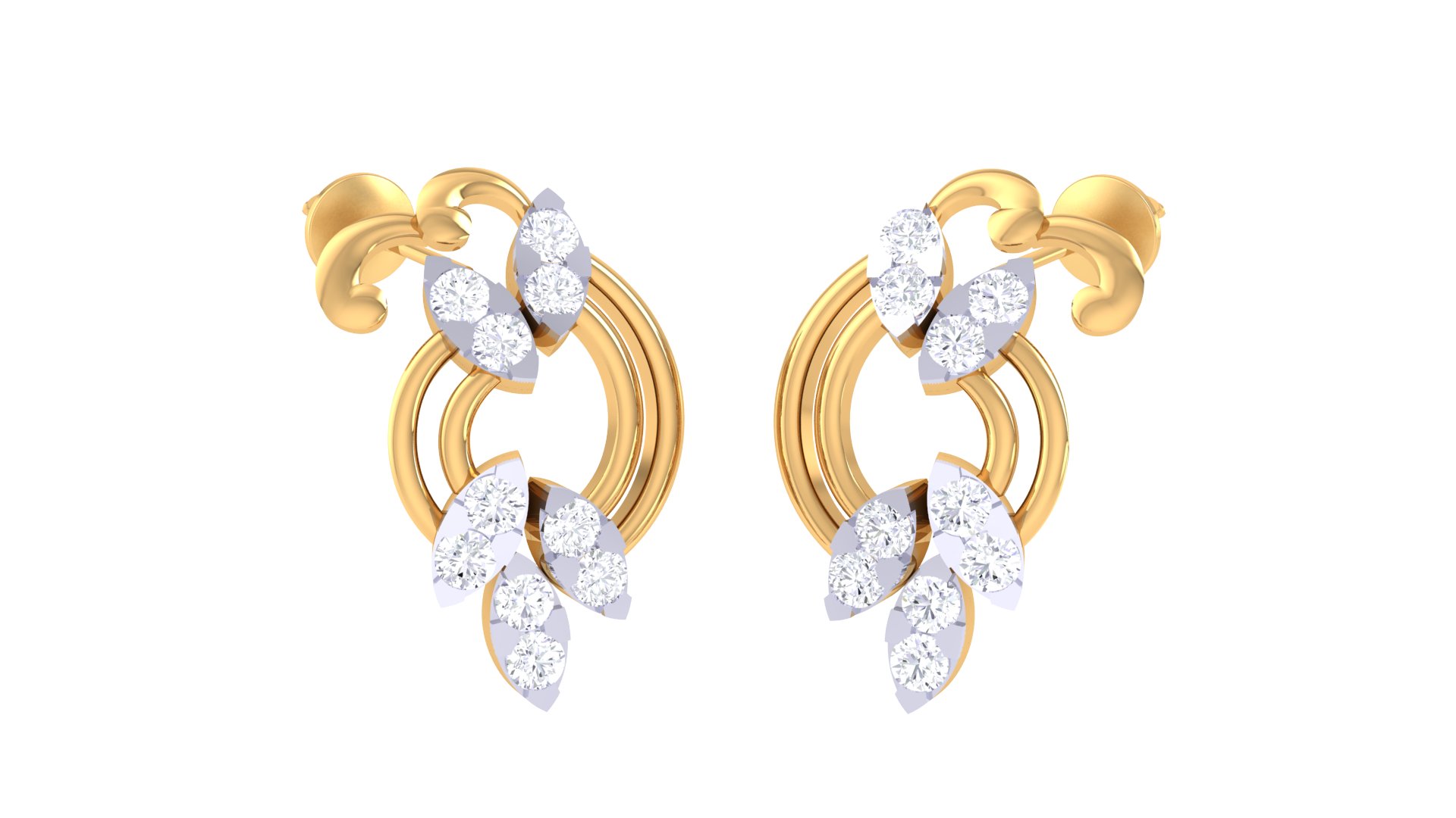 Marquise Vine Flow Accent Earrings
