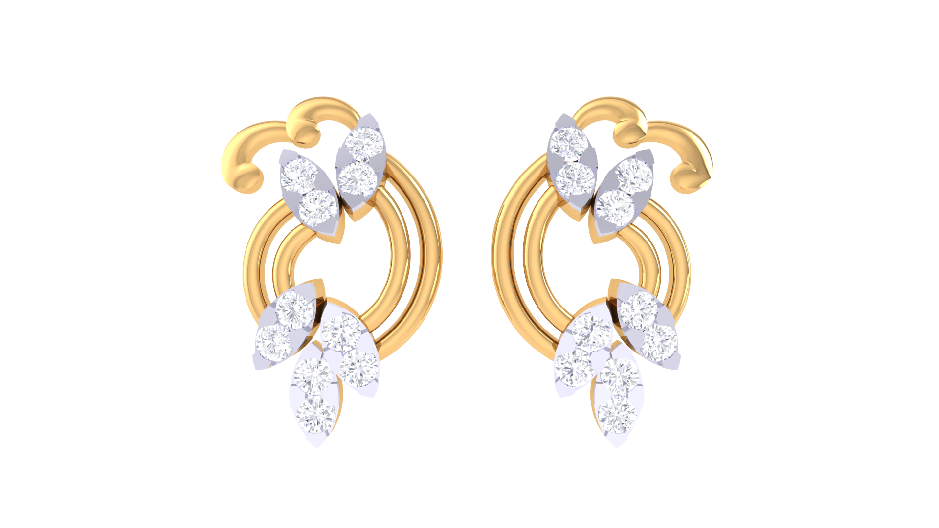 Marquise Vine Flow Accent Earrings
