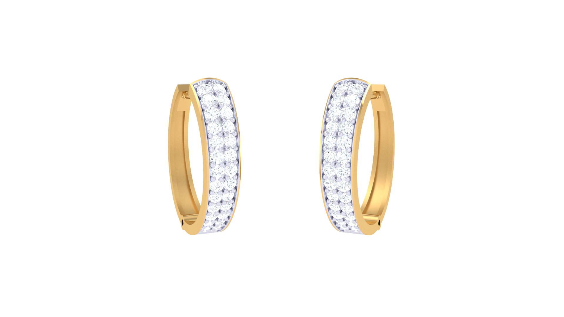 Simple Diamond Hoop Earrings