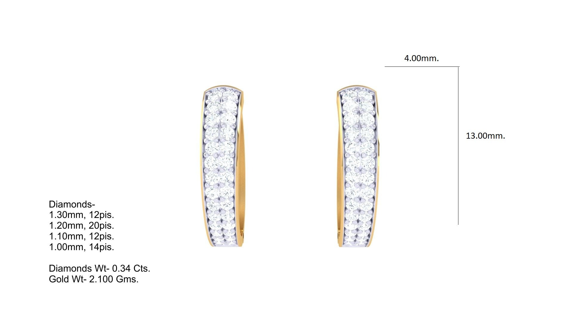 Simple Diamond Hoop Earrings