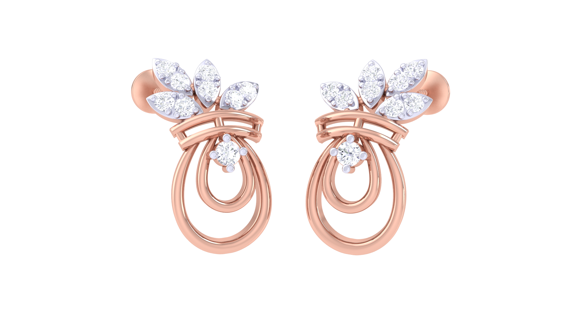 Marquise Blossom Double Hoop Earrings