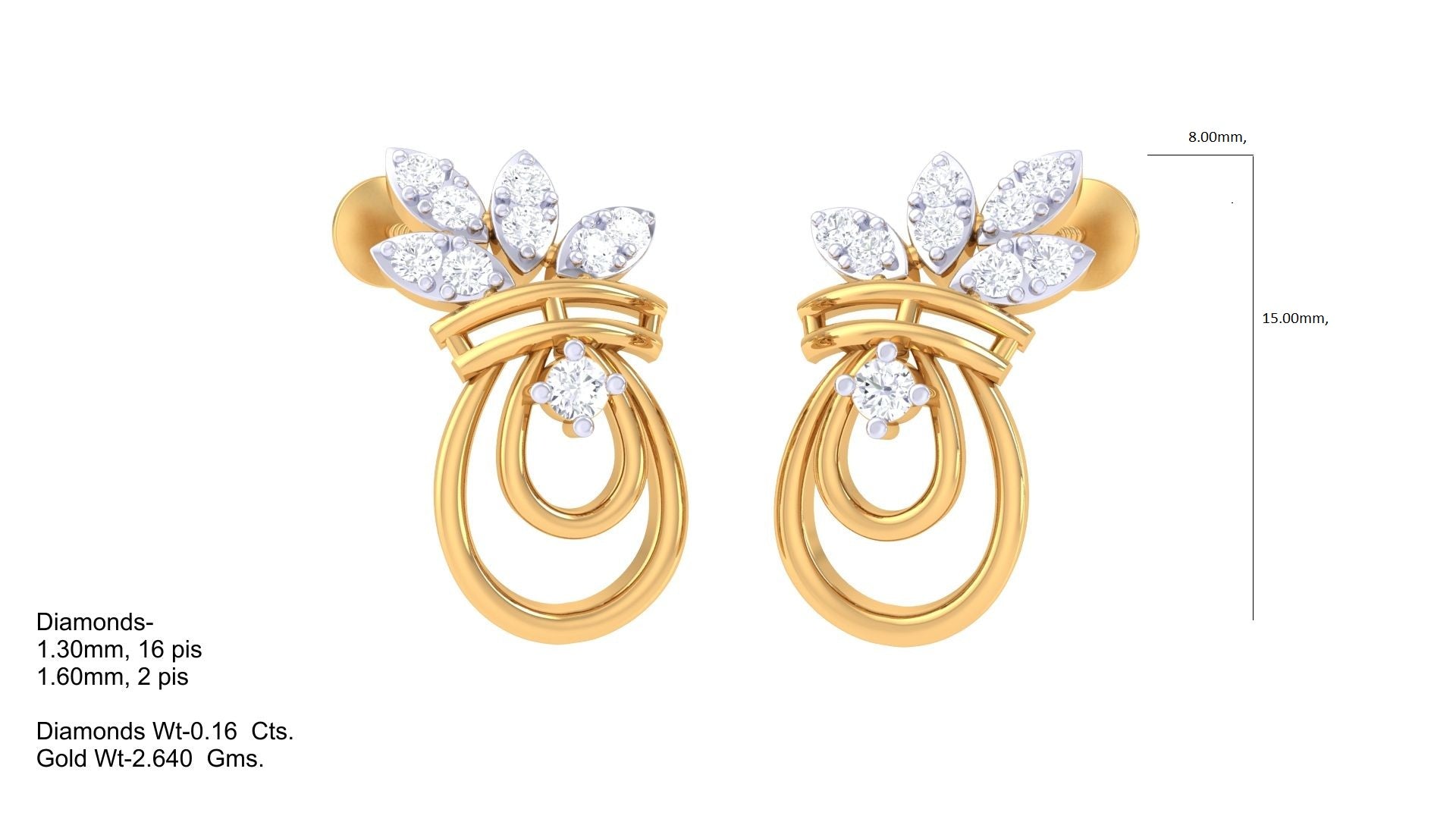 Marquise Blossom Double Hoop Earrings