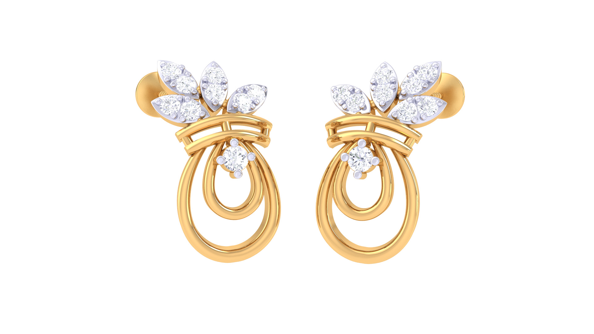 Marquise Blossom Double Hoop Earrings