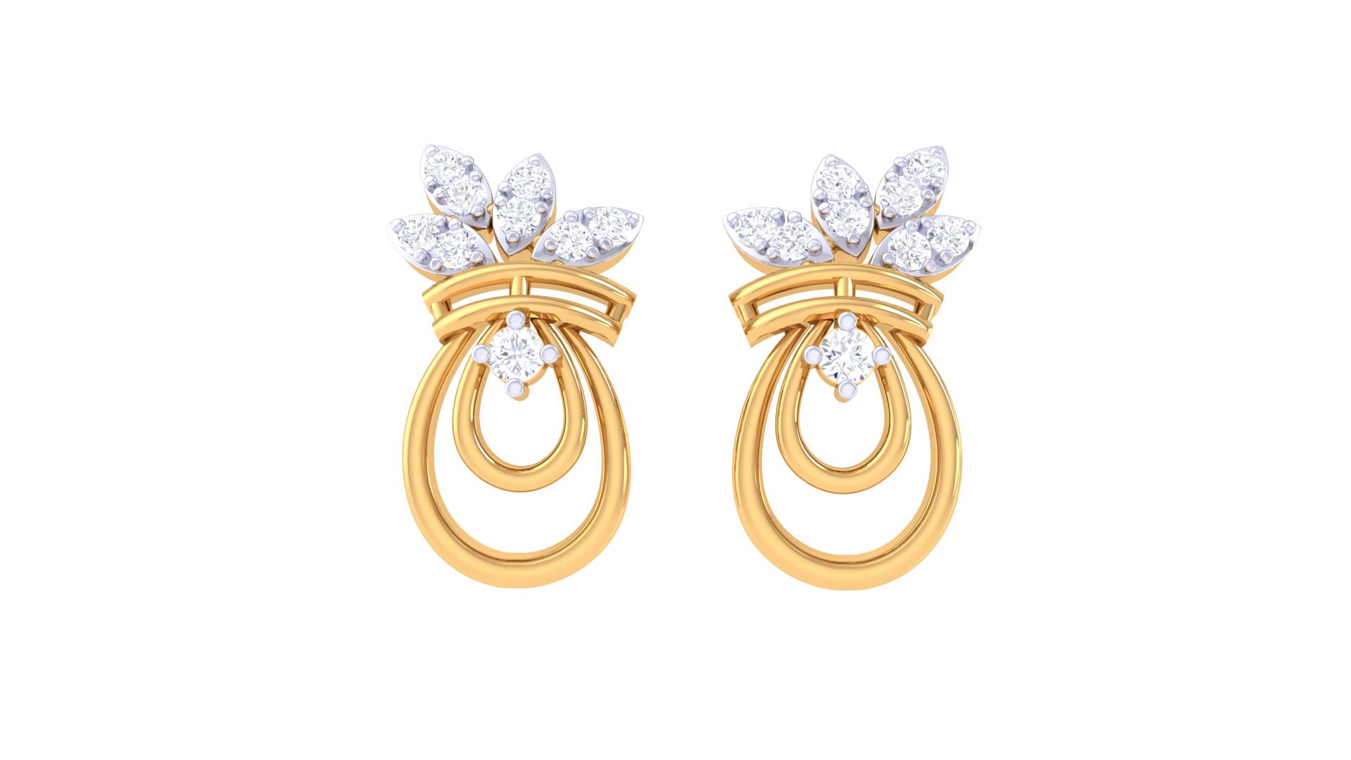 Marquise Blossom Double Hoop Earrings