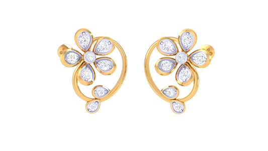 Delicate Petal Diamond Earrings