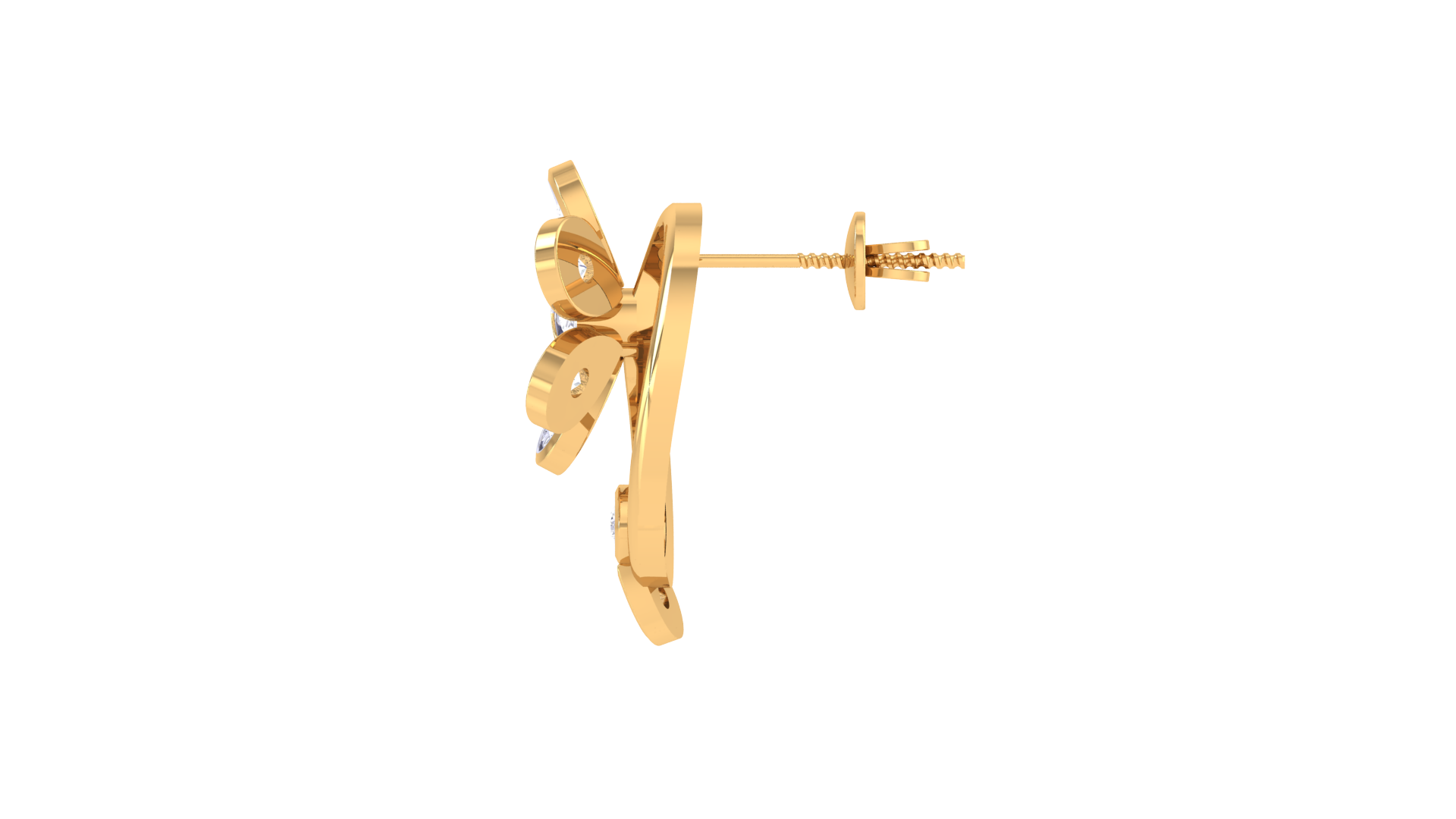 Delicate Petal Diamond Earrings