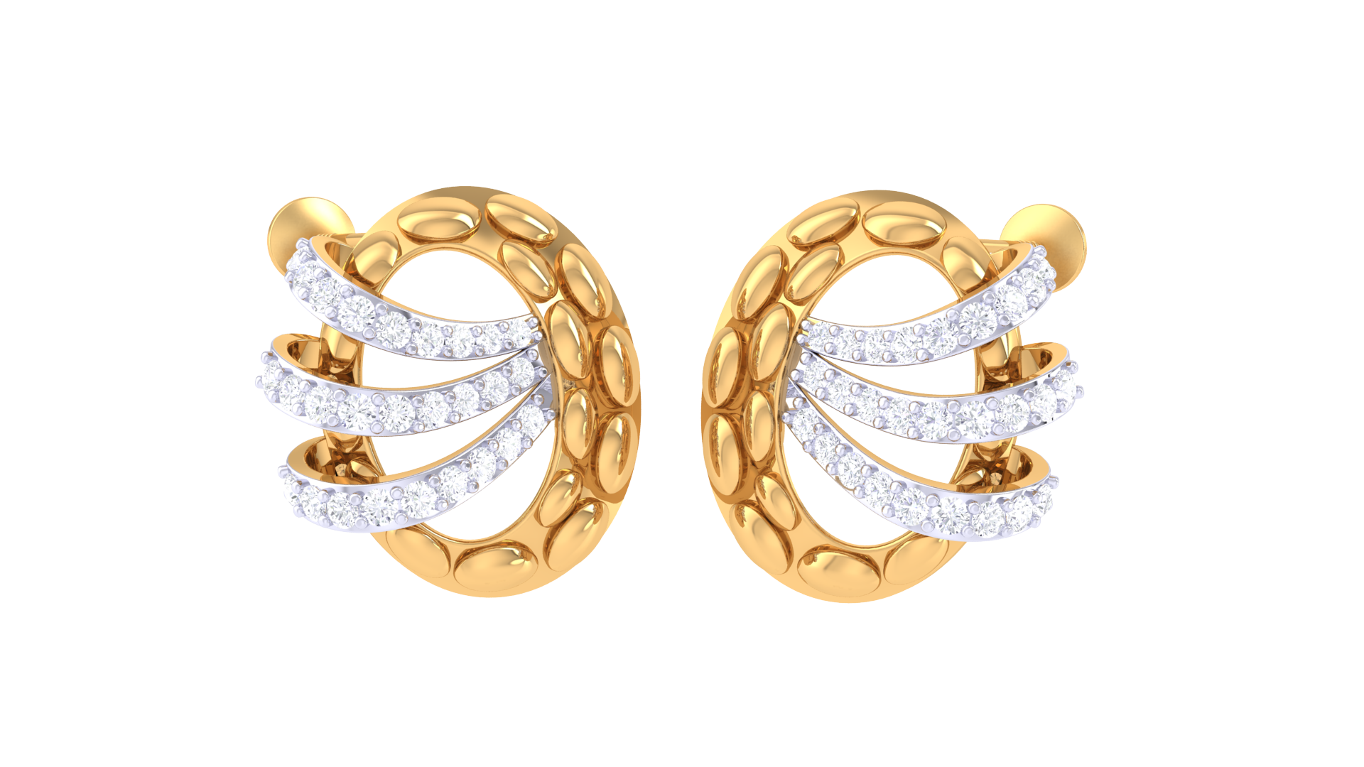 Dancing Comet Ribbon Curve Earrings