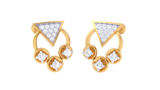 Triangle Sparkle Triple Circle Earrings