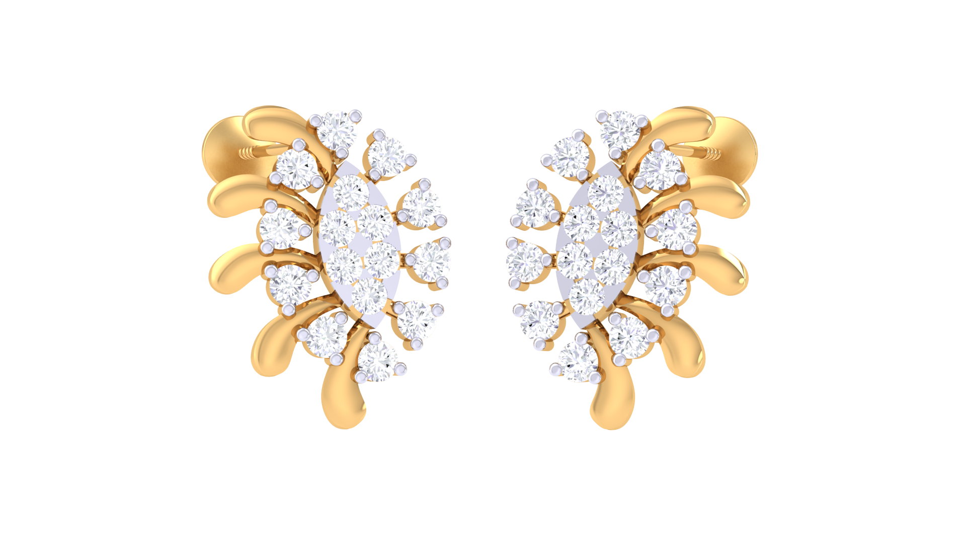 Sunburst Petal Marquise Center Earrings
