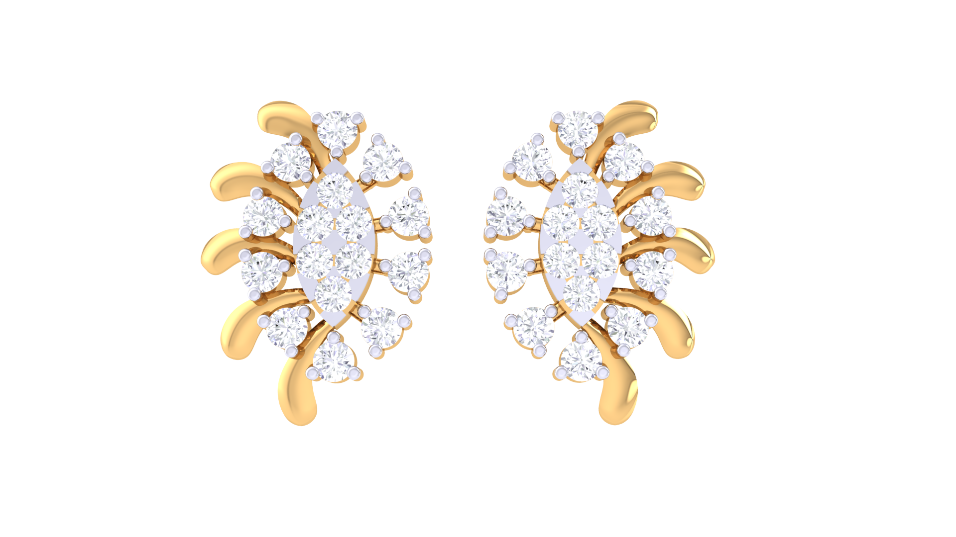 Sunburst Petal Marquise Center Earrings