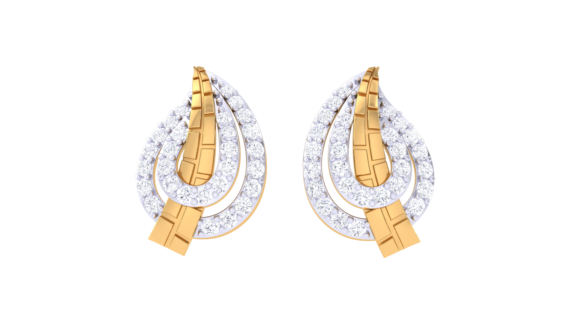 Polished Teardrop Shimmer Stud Earrings